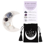 Load image into Gallery viewer, STRESS HEALING CRYSTAL SET WITH MOON TRINKET DISH
