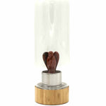 Load image into Gallery viewer, Crystal Infused Glass Water Bottle - Invigorating Red Jasper angel

