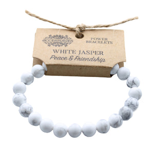 White jasper Bracelet 8 mm