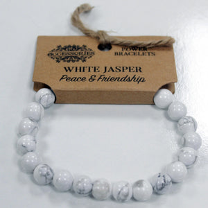 White jasper Bracelet 8 mm