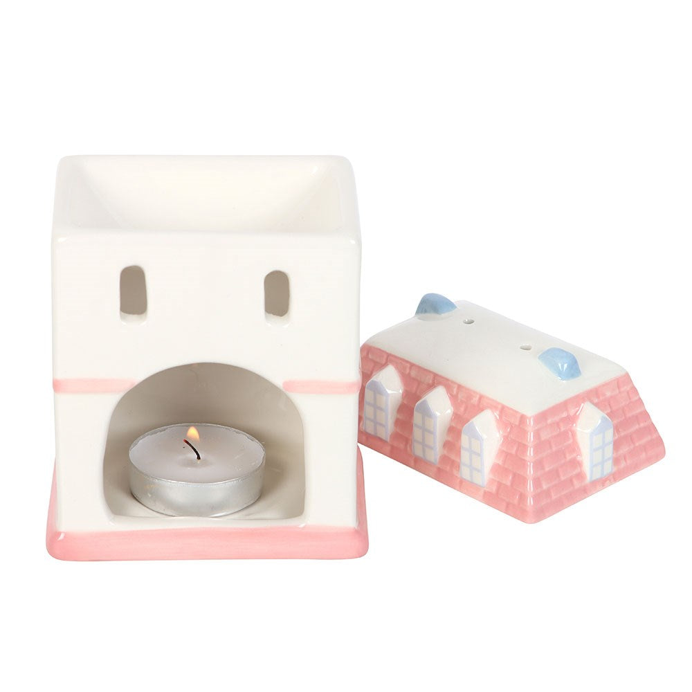 Pastel Ceramic House Oil Burner (for use with candles) - for scented wax melts