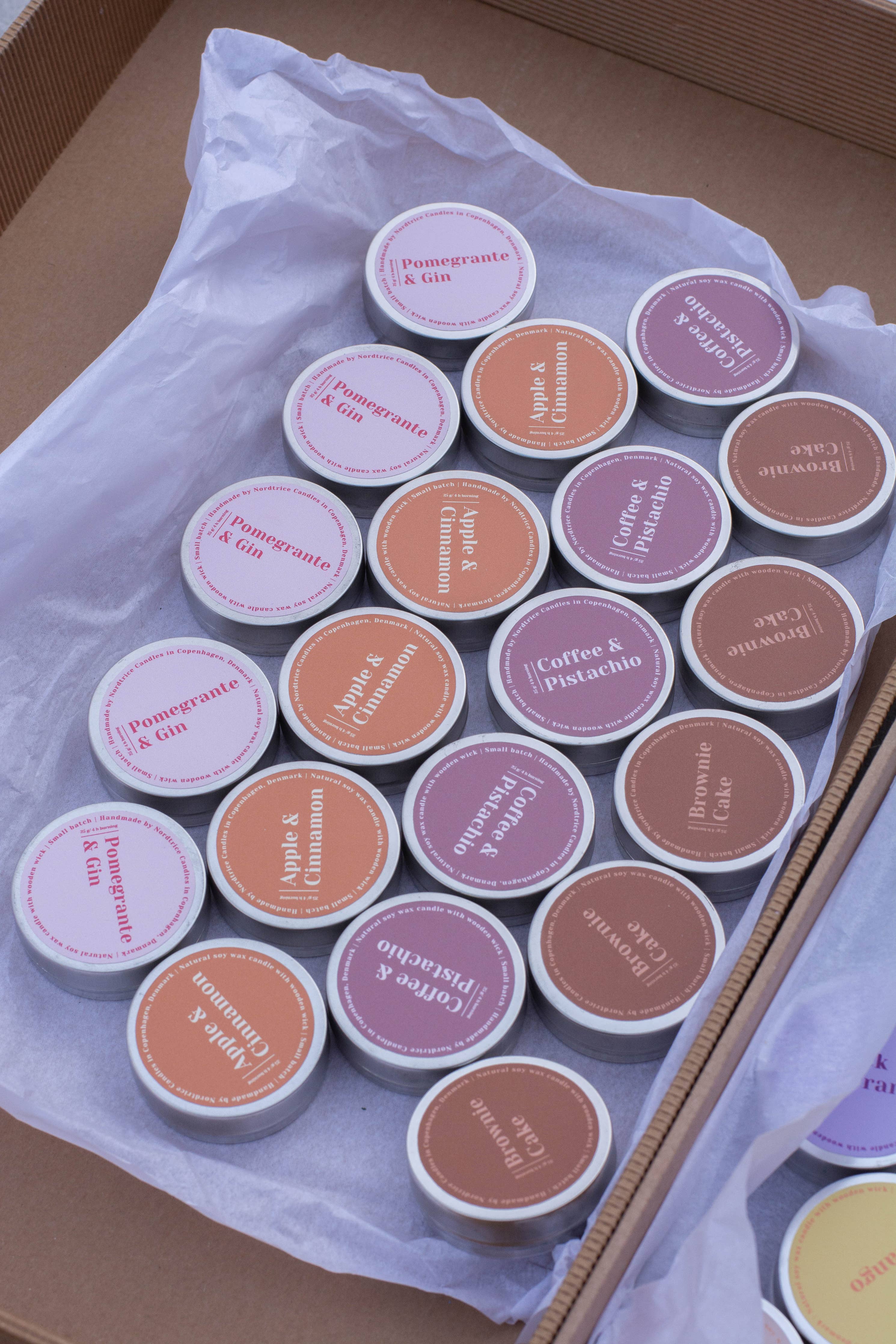 Mini scented soy candles, Mango