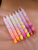 Load image into Gallery viewer, Taper candles - marble neon mix
