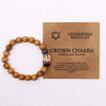 Load image into Gallery viewer, Cedarwood Crown Chakra Bangle with Clear Quartz
