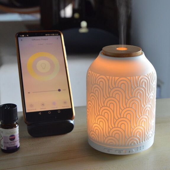 Prague Connected Essential Oil Diffuser - Connected Object for the Diffusion of Essential Oils - Compatible with Google, Alexa and Smartphone Application