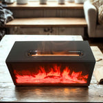 Load image into Gallery viewer, Aroma difuzor z učinkom plamena in zvoki ptic – črn (USB) – spreminjanje barv
