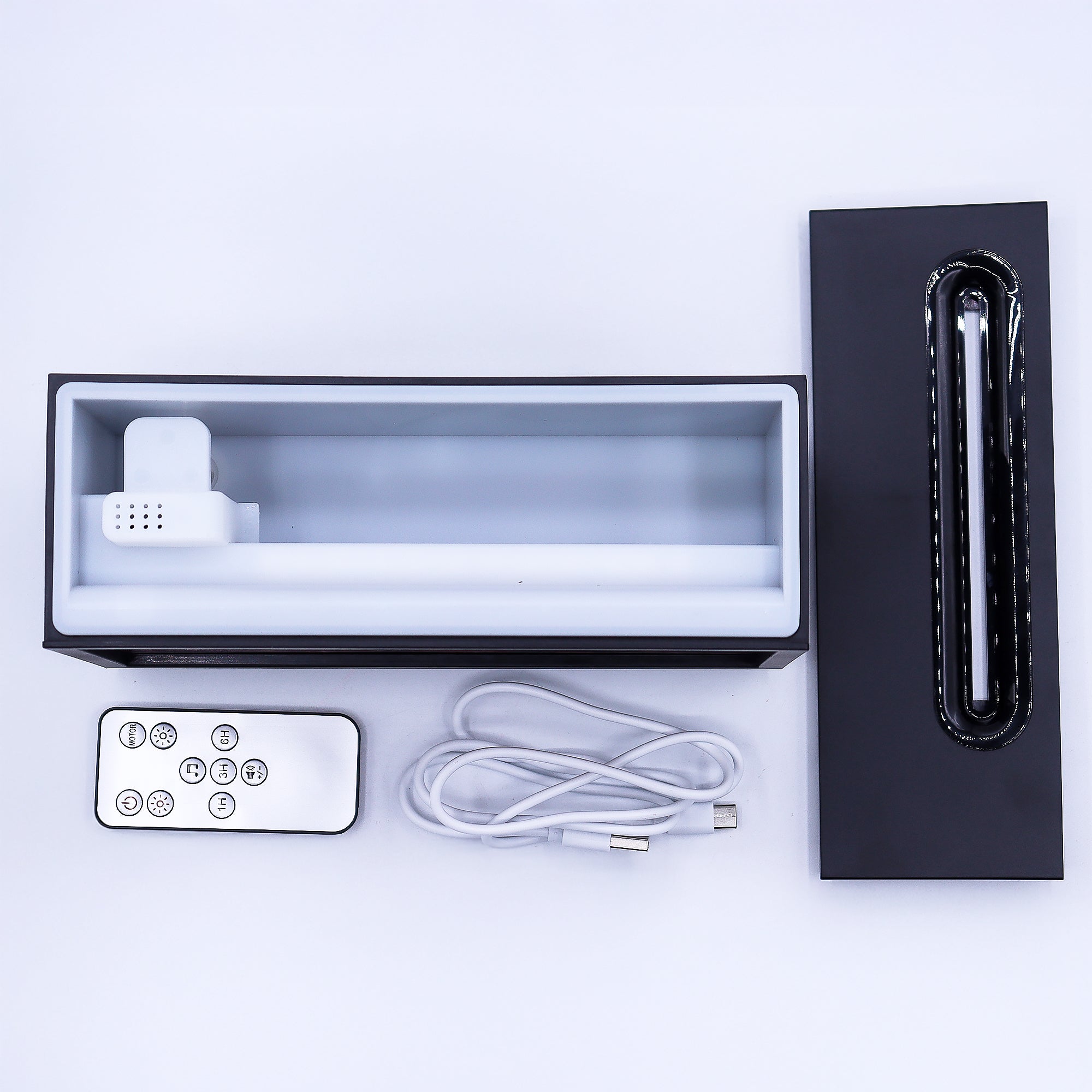 Aroma difuzor z učinkom plamena in zvoki ptic – črn (USB) – spreminjanje barv