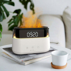 Modern Aroma Diffuser - Led Clock - USB-C - Flame Effect