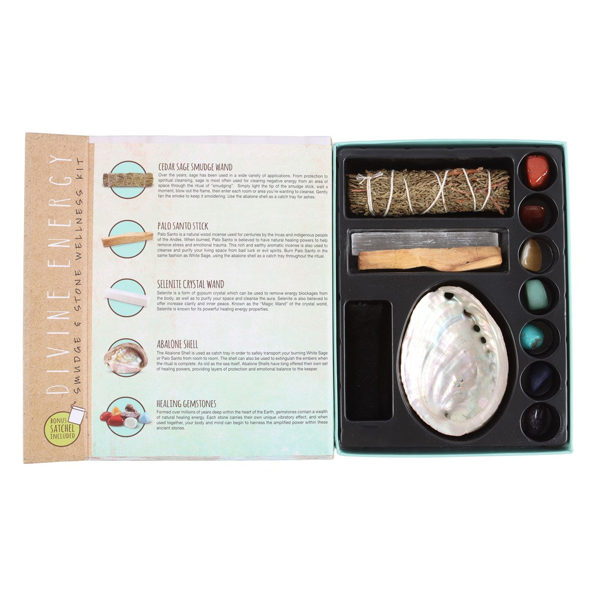 DIVINE ENERGY SMUDGE AND STONE WELLNESS KIT I'M NEW