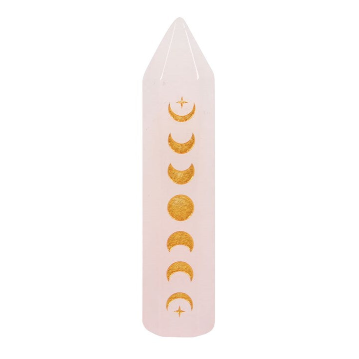 Rose Quartz Moon Phase Crystal Point, 5cm
