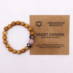Load image into Gallery viewer, Cedarwood Heart Chakra Bangle with Rose Quartz
