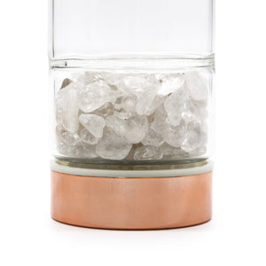 Crystal Glass Tea Infuser Bottle - Rose Gold - Rock Quartz