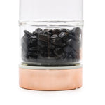 Load image into Gallery viewer, Crystal Glass Tea Infuser Bottle - Rose Gold - Onyx
