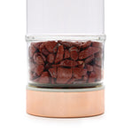 Load image into Gallery viewer, Crystal Glass Tea Infuser Bottle - Rose Gold - Red Jasper
