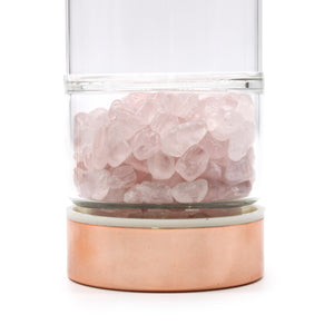 Steklenica za čaj s kristali - rožnati kremen (kamen ljubezni)