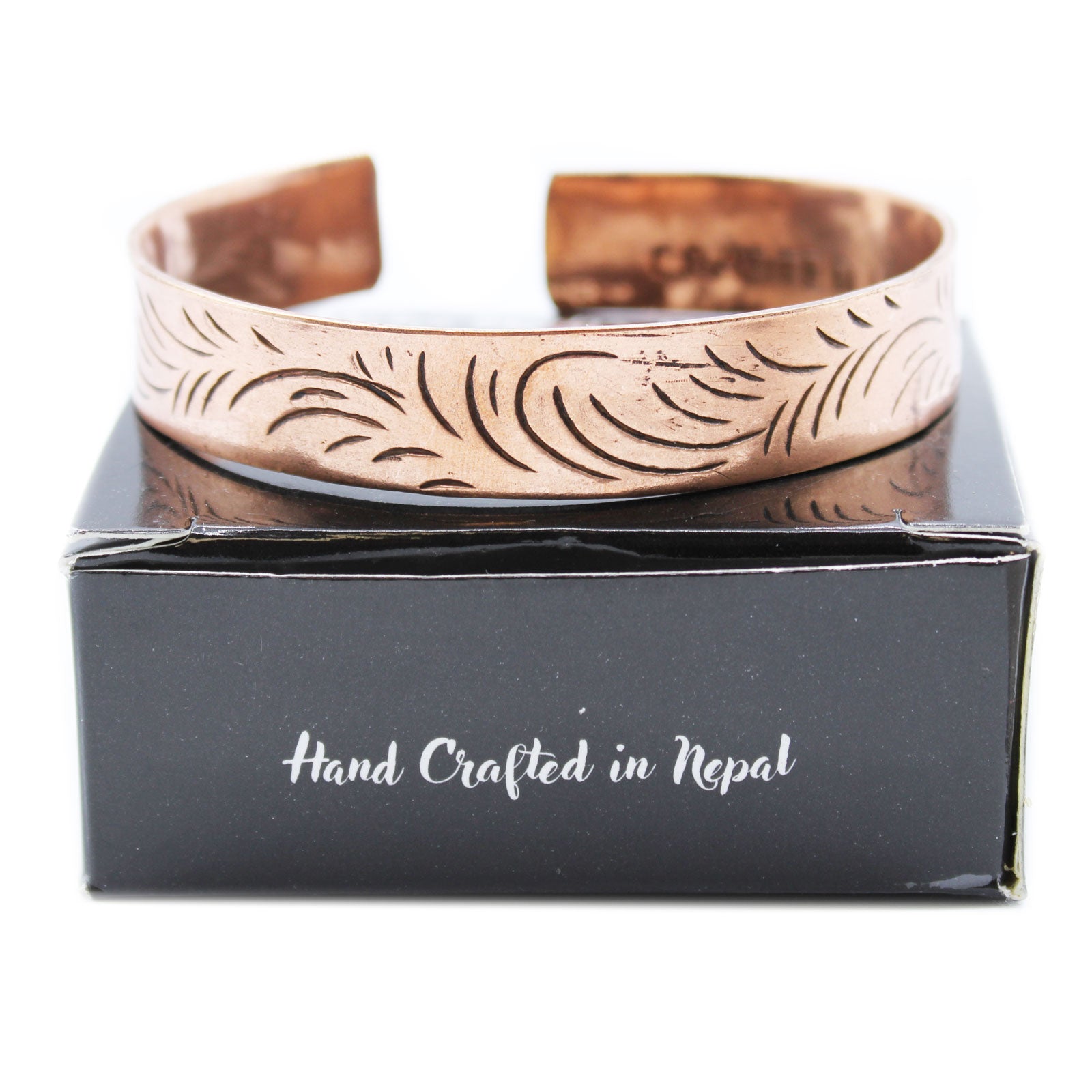 Copper Tibetan Bracelet - Wide Tribal Swirls