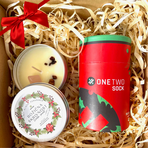 HYGEE Gift - Christmas candle + Socks Mistletoe (2 size)