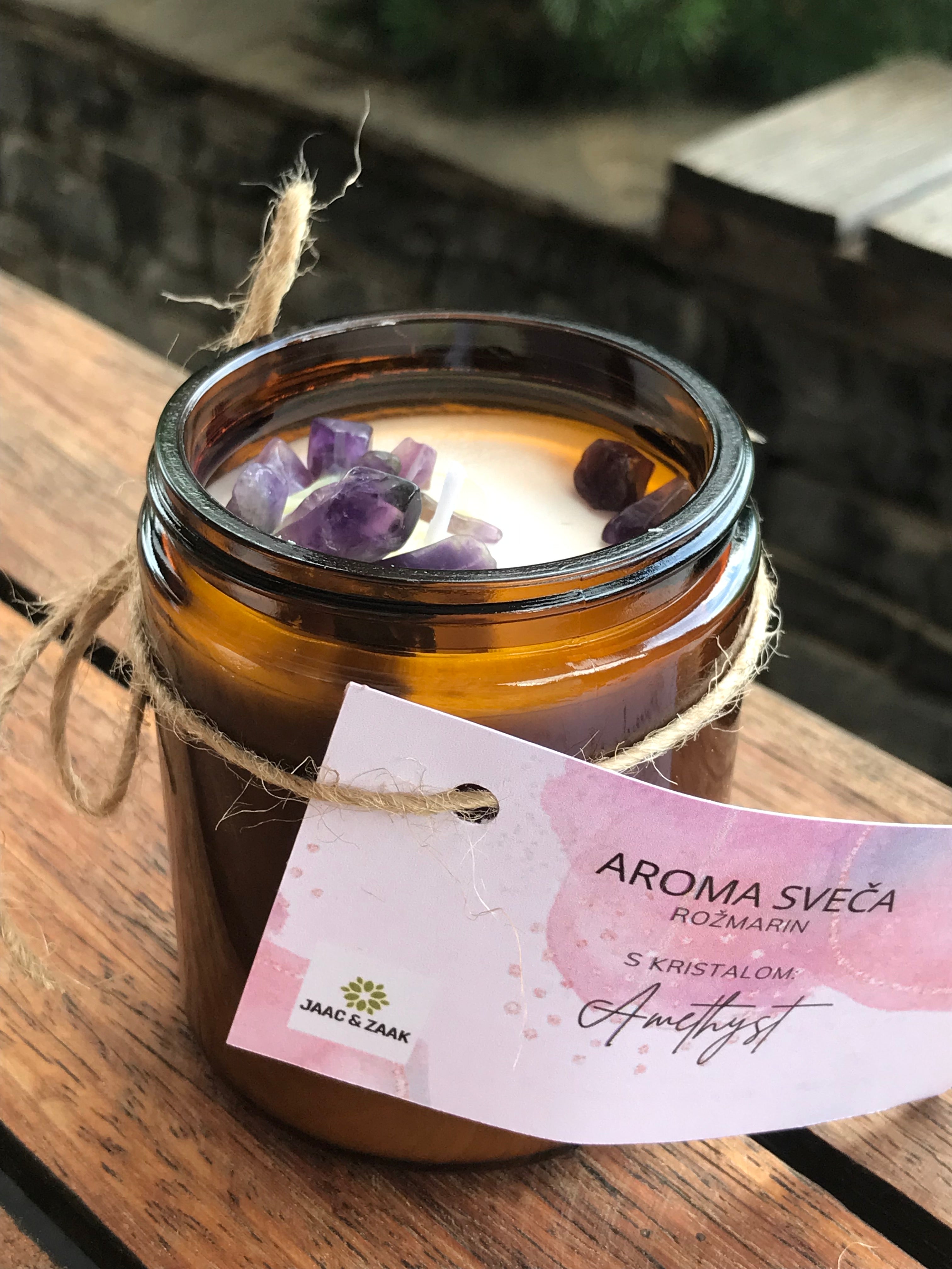 Aroma Candle with Crystals (Amethyst)