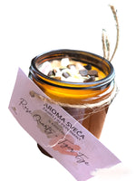 Load image into Gallery viewer, Aroma Candle with Crystals (Rose Quartz &amp; Tiger Eye)
