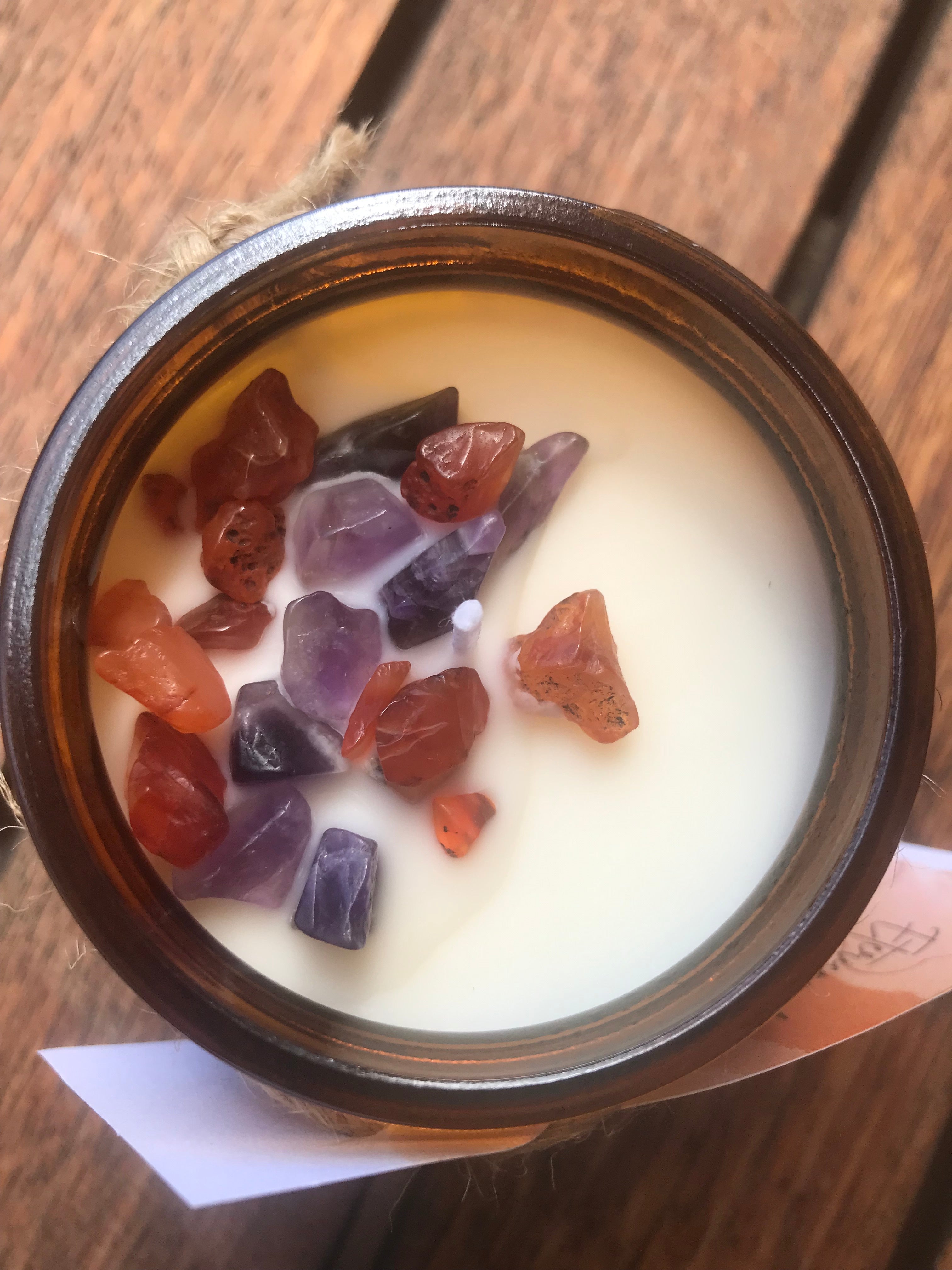 Aroma Candle with Crystals (Ametist & Carnelian)