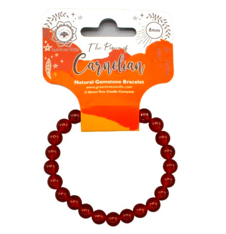 Carnelian beaded Bracelet 8 mm