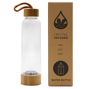 Glass Water Bottle - Bamboo Base & Lid