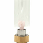 Load image into Gallery viewer, Crystal Infused Glass Water Bottle - Rejuvenating Rose Quartz - Angel
