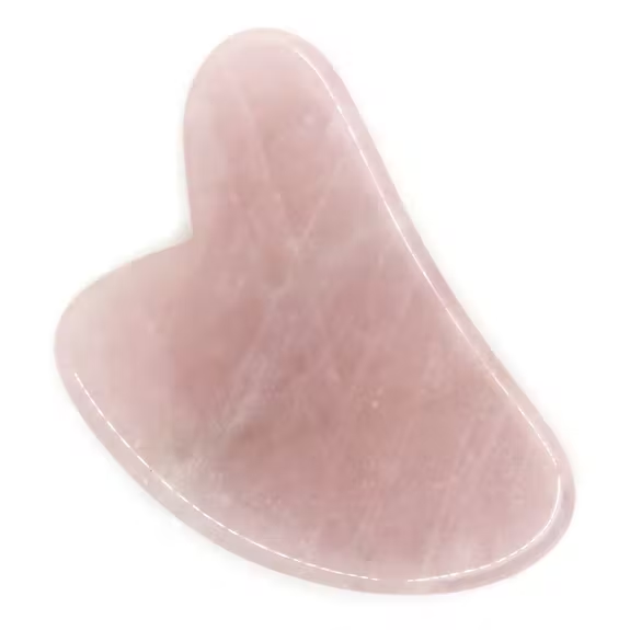 GUA SHA - ploščica s kristalom rožnega kamna (Rose Quartz in ovitkom