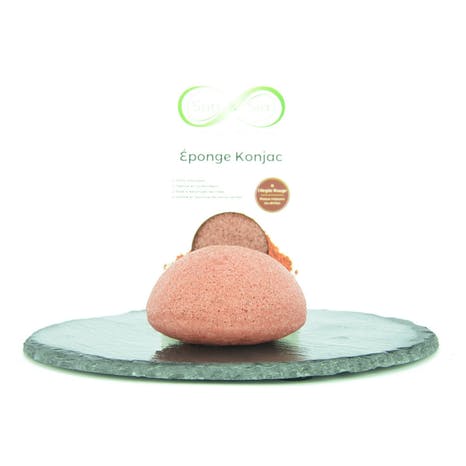 NATURAL KONJAC SPONGE FOR FACE WITH RED CLAY